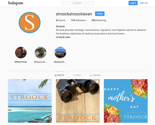 Stroock Instagram